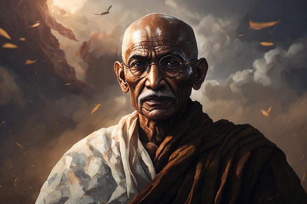 Mahatma Gandhi, wielki indyjski przywódca.