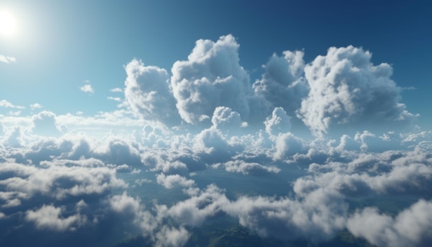 Majestatyczne białe chmury na niebie Scena wizualna HypeStyle
