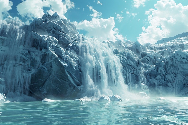 Majestatyczne lodowce przekształcają się w lodowate niebieskie wody