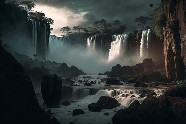 Majestatyczne wodospady Iguazu w Ameryce Południowej