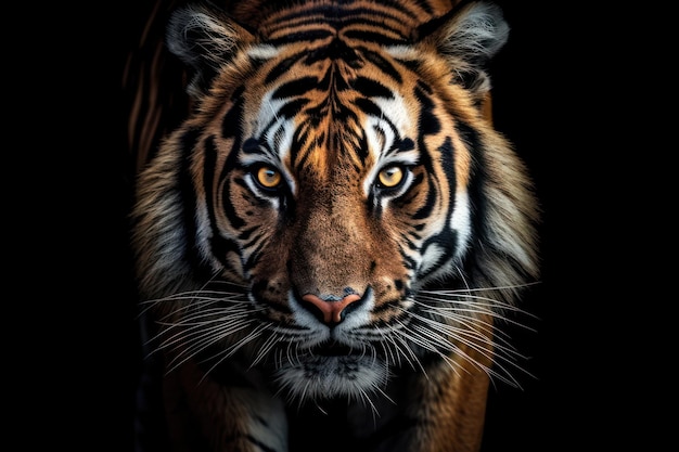 Majestatyczne zbliżenie tygrysa z oszałamiającymi szczegółami
