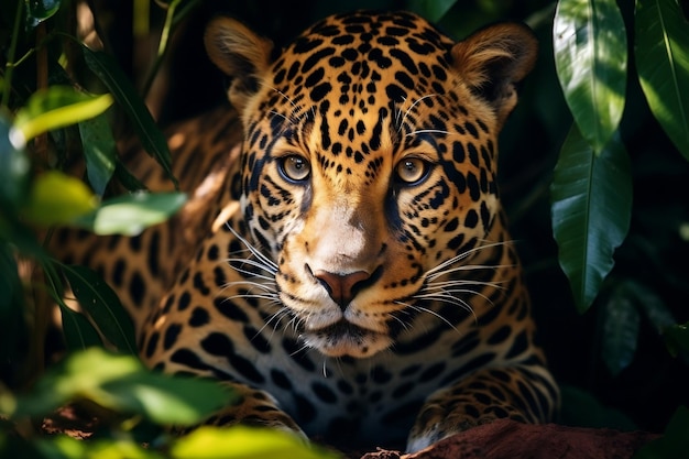 Majestatyczny rzadkość Amerykański Jaguar Piękny i zagrożony w przyrodzie Generacyjna sztuczna inteligencja