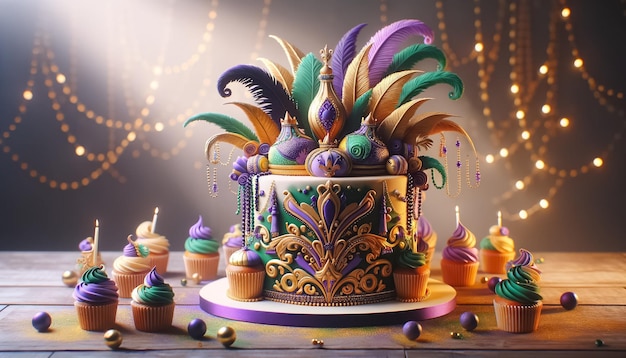 Majestatyczny tort z uroczystymi dekoracjami