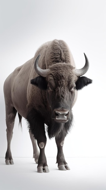 Majestic Bison Minimalistyczna sztuczna inteligencja portretowa