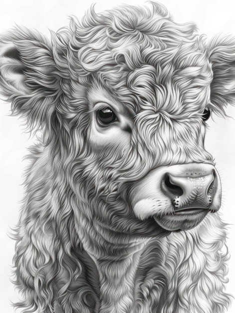 Majestic Gaze - szczegółowy portret górskiej krowy