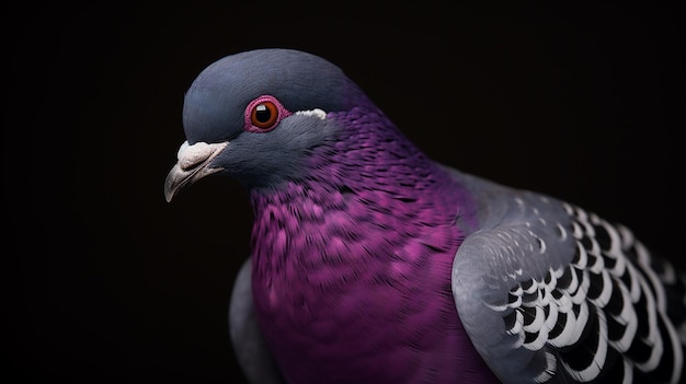 Majestic Plumage 4K HighDetailed Capture of a Gorgeous Purple Pigeon