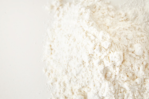 Zdjęcie mąka z bliska tła. tekstura mąki