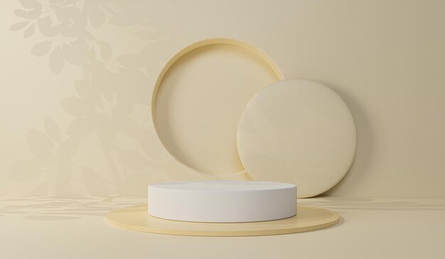 Makieta 3d Podium pastelowy kształt geometryczny koncepcja kosmetyczna Abstrakcyjne tło 3d render ilustracja