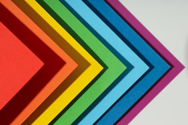 Zdjęcie makieta abstrakcja kolorowy kolorowy papier widok z góry