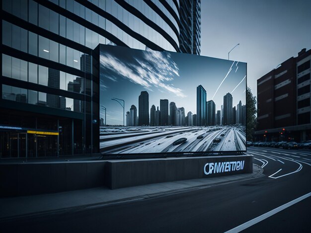 Makieta białego billboardu idealna do przyciągających wzrok kampanii reklamowych generowanych przez sztuczną inteligencję