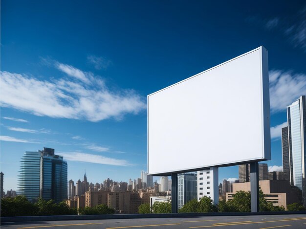 Makieta białego billboardu idealna do przyciągających wzrok kampanii reklamowych generowanych przez sztuczną inteligencję