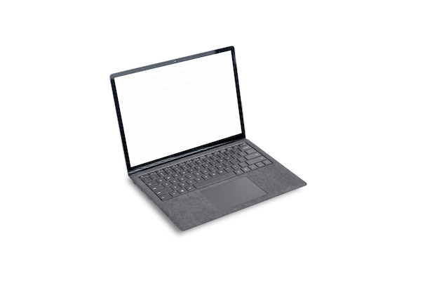 Makieta białego ekranu laptopa z białym tłem