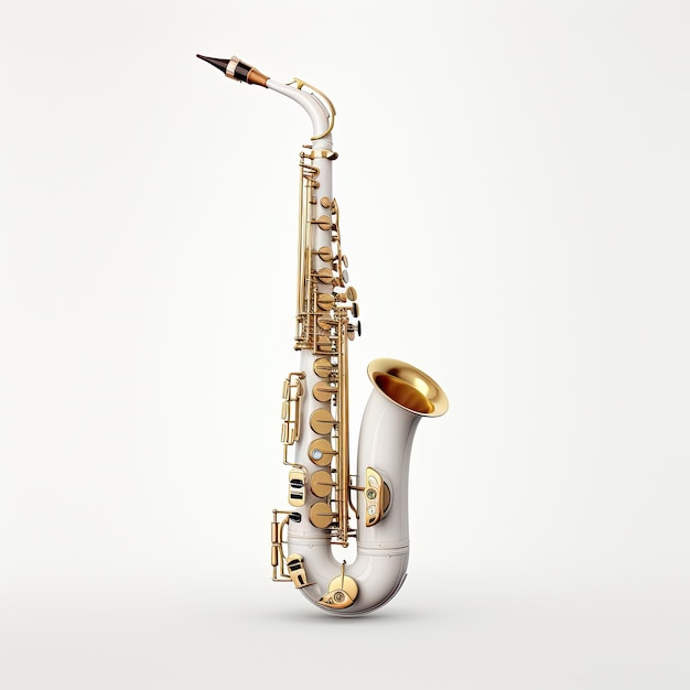 Makieta białego saksofonu
