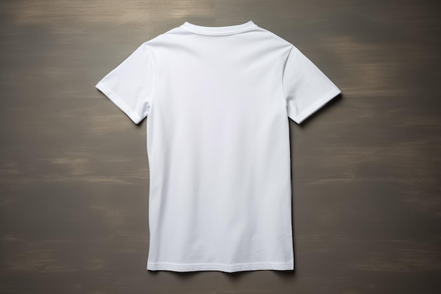 Zdjęcie makieta białej, pustej koszulki z miejscem na kopię na ciemnym tle z nadrukiem projektu koszulki wygenerowany przez ai
