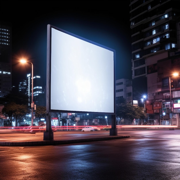 makieta billboardów pomiędzy budynkami miasta, aby umieścić swój produkt lub obraz