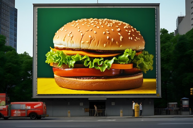 makieta billboardu z burgerami