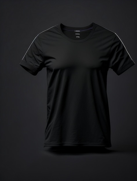 Zdjęcie makieta czarnej koszulki z ciemnym czarnym tłem