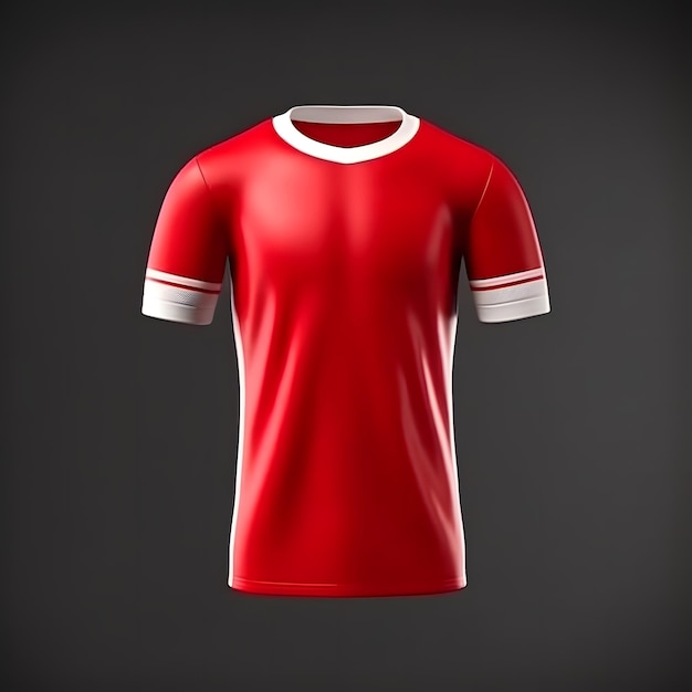 Makieta czerwonej zwykłej koszulki piłkarskiej