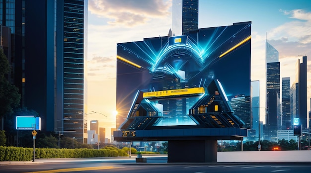 Makieta futurystycznego billboardu miejskiego