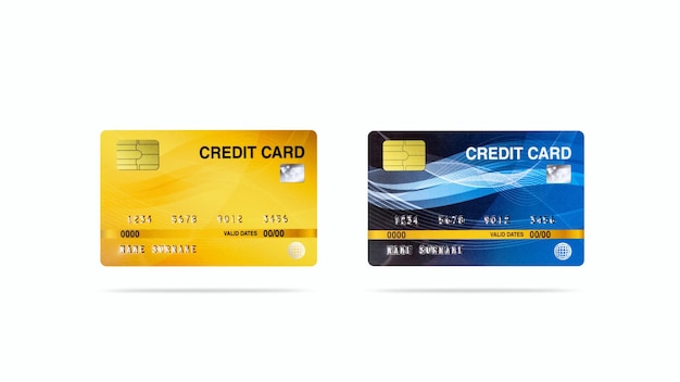 Makieta kart kredytowych na białym tle