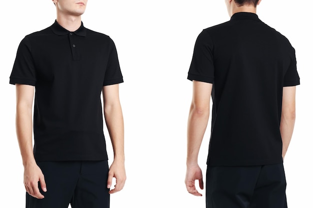 Zdjęcie makieta koszulek męskich polo black design makieta