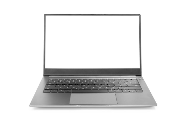 Makieta Laptopa Z Białym Ekranem Na Białym Tle Nowoczesny Laptop Na Białym Tle