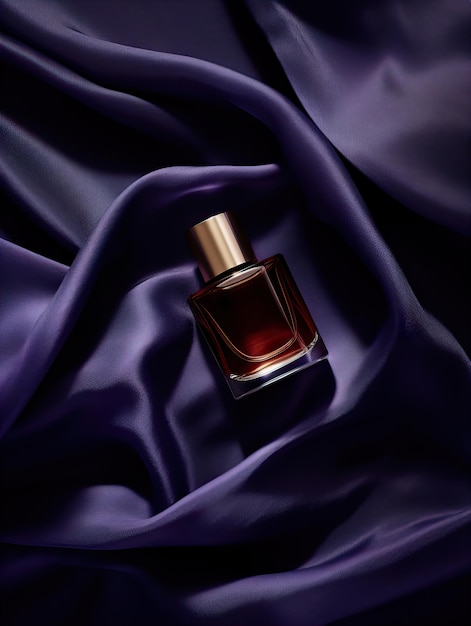 Makieta luksusowej butelki perfum, wykwintna reklama perfum z naturalnym światłem i bogatymi udogodnieniami