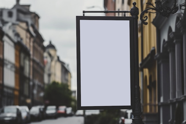 Zdjęcie makieta plakatu tło miasta