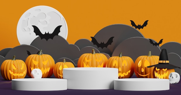 Makieta podium do prezentacji produktu abstrakcyjna minimalna koncepcja Halloween