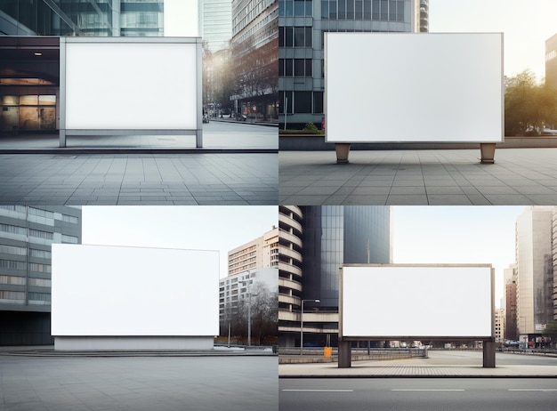 Zdjęcie makieta prawdziwe życie pusty pusty billboard stojący przed bui