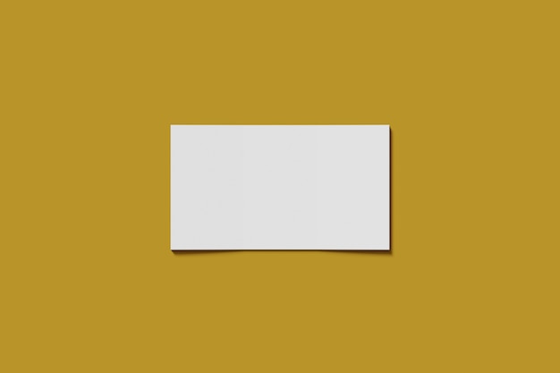 Zdjęcie makieta pusty biznes lub nazwa karty na żółtym tle renderowania 3d