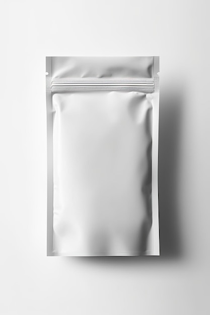 Makieta torby do pakowania Biała z odcieniami białego tła Wygenerowana przez AI