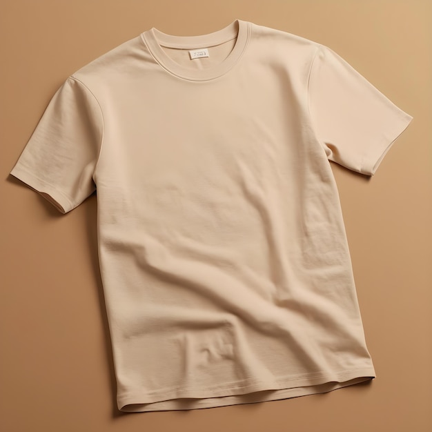 Zdjęcie makietka koszulki z beżowym tłem