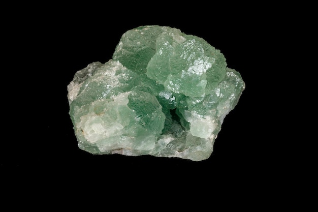 Makro mineralny kamień kwarcowy fluoryt czarne tło