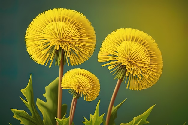 Zdjęcie makro obraz jasnych żółtych kwiatów owieczki