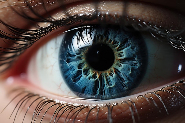 Makro obraz ludzkiego oka Generative AI