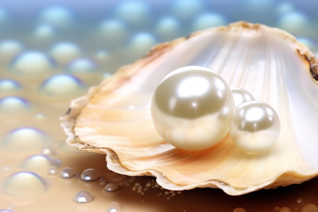 Zdjęcie makro szczegółowe zdjęcie perły w dwuskrzydlowych piękno życia morskiego
