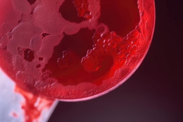 Makro ujęcie czerwonych krwinek w tętnicy Generative AI