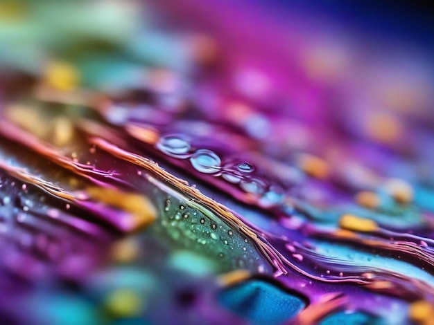 Zdjęcie makro widok slajdu mikroskopu medycznego z żywymi kolorami i gradientem tła