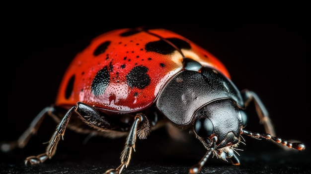 Makro żabki na czarnym tle Closeup