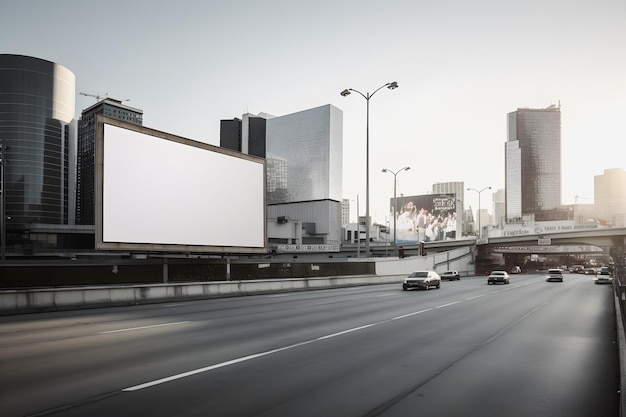 Maksymalizacja wpływu reklamy Pusty billboard z płótna w nowoczesnym mieście
