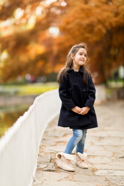 Mała dziewczynka w jesień parku