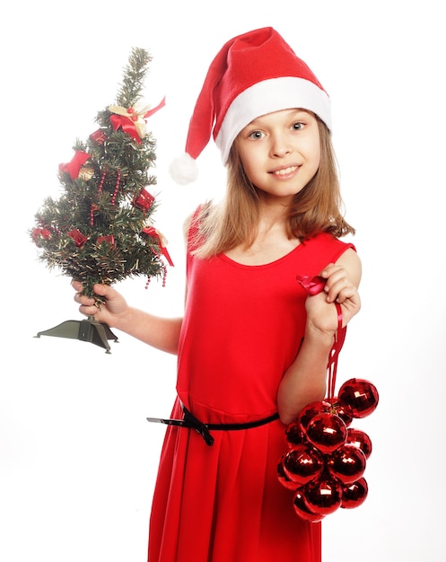 Mała dziewczynka w świątecznym kapeluszu