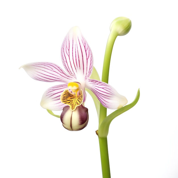 Mała i piękna orchidea pszczoła izolowana na białym tle