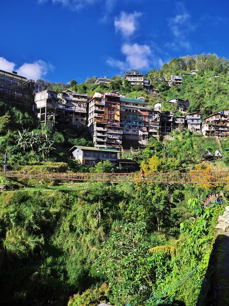 Zdjęcie mała wioska w banaue na filipinach