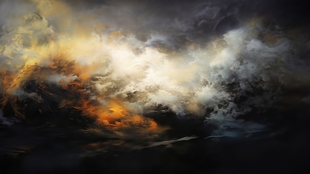 Malarstwo abstrakcyjne Ciemne chmury dymu