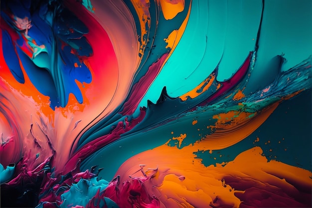 Zdjęcie malarstwo abstrakcyjne kolor tekstura nowoczesny futurystyczny wykonany z generatywnej sztucznej inteligencji