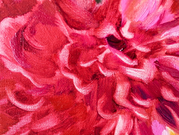 Zdjęcie malarstwo akrylowe z bliska czerwony kwiat
