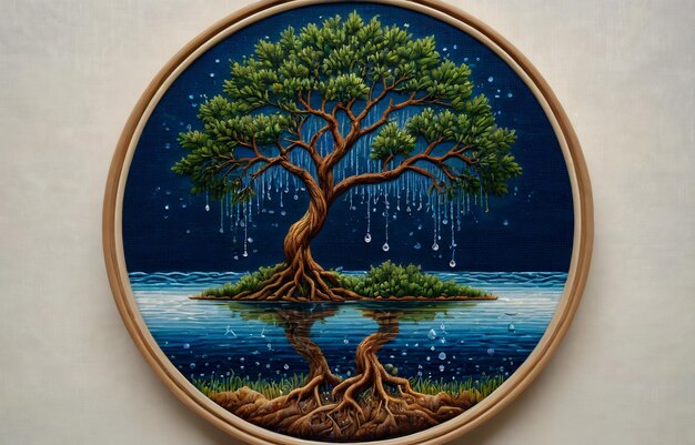 Małe drzewo i ziemia w wodzie Dzień Ziemi