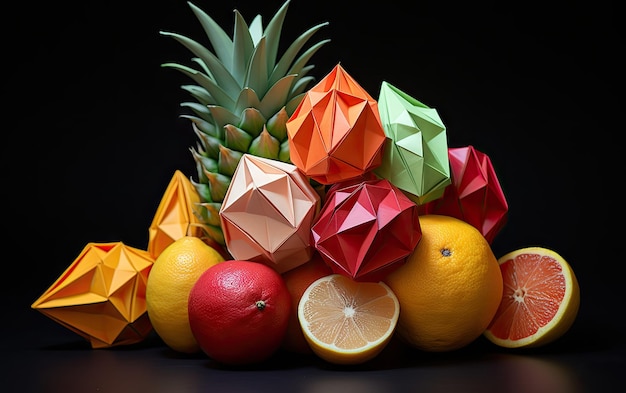 Małe figurki owocowe origami